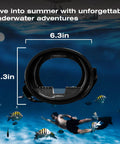Diving Mask For Scuba Snorkeling And Freediving With Anti Fog Tempered Glass HD Wide View Lens and size dimensions in ocean.