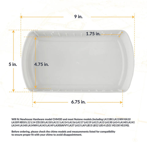 Dimensions of Chime Cover 2 Door Chime Cover Only White No Fuss Fit Most Nutone Models Part For LA11BG LA11WH KA10
