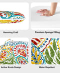 Outdoor Indoor Chair Cushions With Ties 16 By 17 Inch Patio Seat Pads Paisley Multi All Weather Polyester Sponge Filled Core