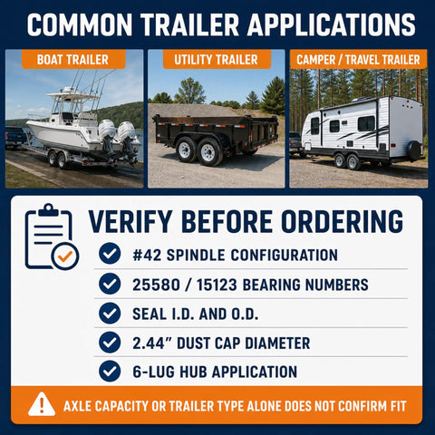 Road Warrior Four Wheel Trailer Bearing Kit For 5200 To 6000 Pound Axles Features No Sweat Swap Design With Tough 25580 Inner And 15123 Outer Seals For Reliable Daily Hauls