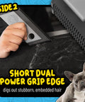 Person using Grubbie Edge Pet Hair Removal Tool For Car Interiors And Home Use Reusable Lint Remover With Dual Edge Design