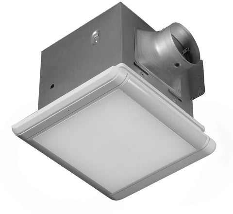 Dual Speed Bathroom Exhaust Fan With Dimmable LED Light And Humidity Sensor, Smart Moisture Activated Vent, Whisper Quiet, White Finish