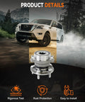 Image showing a car in motion and a close-up of a 2 Pack Rear Wheel Bearing Hub Assembly 512518. Fit for Subaru models with 5 lugs.
