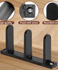 4 Pack Sliding Closet Door Floor Guides Universal ABS Bottom Guides For 1-3/8 Inch Thick Doors Black Cabinet Floor Guides With Screws
