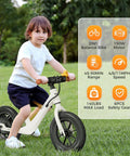 Electric Balance Bike for Kids Ages 3 to 5, 150W Motor, 3 Safe Speed Modes 4MPH 8MPH 11MPH, Easy Start System, Kid Friendly Ride On with Knee, Wrist and Elbow Pads, Perfect Toddler Starter Bike