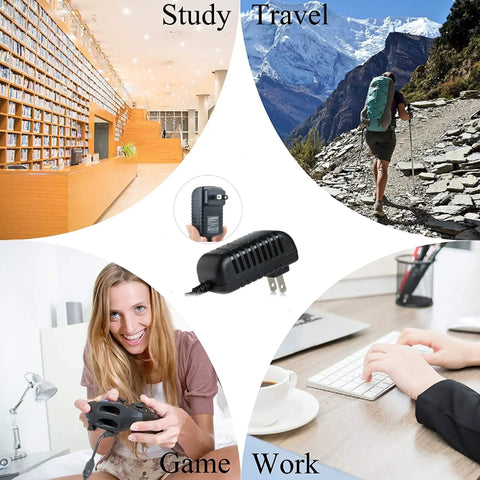 Heavy Duty 12V AC DC Power Adapter For Elmo Document Camera Models Like HV 110U HV 100XG EV 200 And EV 200AF in use during study and travel.