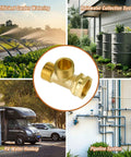 GHT 3/4 Hose Tee Adapter For Outdoor Faucets And Bibs 2 Way Garden Hose Splitter With Female To Male To Male Fittings Easy Flow Redirect For Lawn Care And Yard Projects brass hose tee for garden watering and rainwater collection