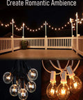 50 Foot G40 Globe Outdoor String Lights With 53 Bulbs And 3 Spares Waterproof For Patio Balcony Yard Party Wedding Market Cafe