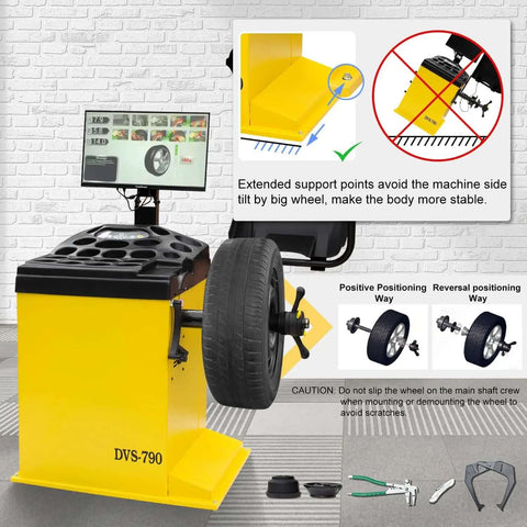 Premium Automatic Wheel Balancer With 24 Inch Color LCD Display, Auto A D Measurement, Laser Guide And Electronic Brake