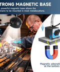 Ultra Bright 2000 Lumen LED Magnetic Work Light With 20 Inch Flexible Gooseneck And Built Tough Magnet Base in use at workshop