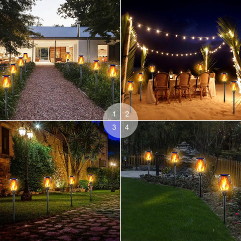 Huge Solar Torch Light With Flickering Flame That Looks Lit Upgraded Ultra Bright Outdoor Solar Lights for garden pathways