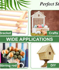 Smooth 16 Inch Round Bamboo Dowels Quarter Inch Diameter Natural Wood Sticks For Crafting Model Building Floral Arrangements And Diy Projects Bulk Pack Of 50 displayed in various craft projects.