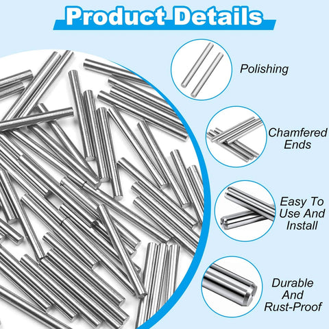 35 Pcs 5mm By 40mm Stainless Steel Shelf Dowel Pins And Shelf Support Pegs For Cabinets And Furniture Fixing, Rust Resistant 304 Stainless