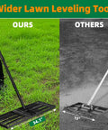 Comparison of Beast Pro Grade Lawn Leveling Rake With 70.5 Inch Adjustable Handle and 34.1 by 9.4 Inch Head against smaller rake