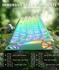 Compact Wired Esports Keyboard With Eight Kilohertz Polling And Rapid Trigger Tech showcasing immersive RGB lights on nature background.
