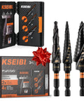 Unibit 3 Piece High Speed Steel Step Drill Bit Set For Stainless Steel Aluminum And Wood Jam Free Performance Dual Flute Design KSEIBI