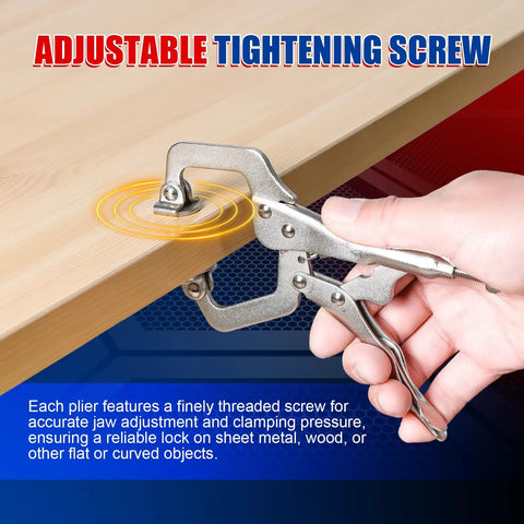 Six Pack Six Inch Locking C Clamps Set With Beefy Grip Locking Pliers Adjustable Clamp Quick Release Swivel Pads in use