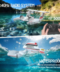 Amphibious RC Plane For Water Land And Air, 3 Channel Remote Control Glider With Dual Batteries, 2.4GHz RTF on lake