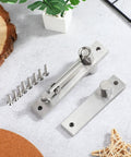 Real Deal Heavy Duty Invisible Door Hinges Rotating 360 Degrees Smooth And Silent For Bookcases Concealed Pivot Hardware showing components and screws.