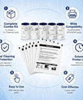 Top Shelf Card Printer Deep Clean Kit With Five Adhesive Rollers And Five Premium Maintenance Cards For SP Series Printers overview including rollers and cleaning cards.