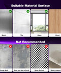 Image showing suitable and unsuitable surfaces for 8 Pack Fiber Optic Starlight Soundproof Foam Panels For Walls And Ceilings.