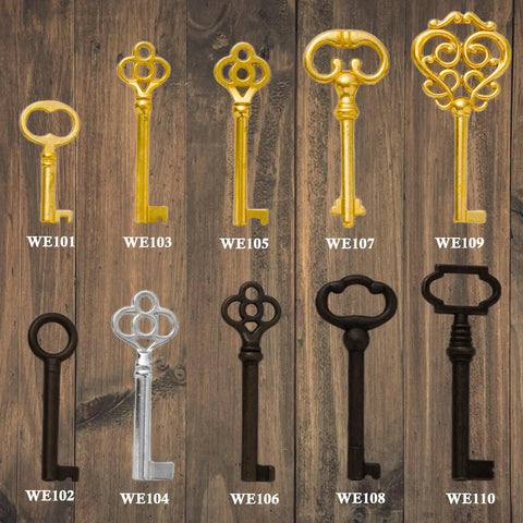 Heavy Duty Ten Piece Skeleton Key Set Milled From Solid Brass For Opening Antique Padlocks And Vintage Door Hardware Fits Like A Glove On Classic Cylinders Delivers Real Deal Operation With Zero Sweat Hassle, featuring various key styles and finishes.