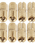 Hidden Brass Barrel Cabinet Hinges 8 Pack With Screws, 180 Degree, Sleek Durable Brass Hardware For Small Cabinets, grid pattern