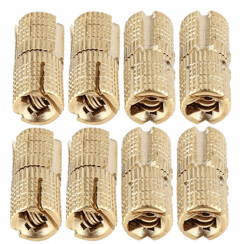 Hidden Brass Barrel Cabinet Hinges 8 Pack With Screws, 180 Degree, Sleek Durable Brass Hardware For Small Cabinets, grid pattern