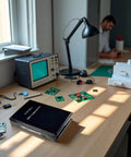 Massive SMD Component Kit With 0603 And 0805 Resistors Capacitors LEDs MOSFETs Diodes And Transistors on a workbench