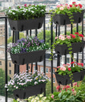 Get Your Garden Game On Point With This Set Of Two Deck Railing Planter Boxes That Clip Over Fence Rails Packed With Six Tough Plastic Flower Pots.