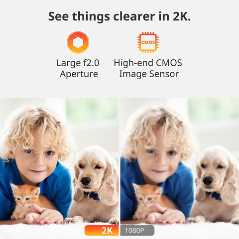 Comparison of image quality in 2K vs 1080P from Pan Tilt 2K Indoor Camera With Thermometer Hygrometer And Hub Mini All In One Smart Home Surveillance Kit