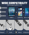 1920P HD Endoscope Camera With Light For Tight Spaces, Ultra Slim 8.5mm Borescope For Pipes, Engines, Walls And Tiny Crevices, Clear View, Handy Illumination, Pro Grade Inspection Tool, USB-C Lightning Micro USB compatible
