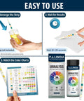 14 Parameter Urine Test Strips Full Panel For Home Health Check 100 Count Bottle With Urinalysis Screening For Kidney And Liver Health And UTI Detection Includes Ketones Protein Hydration And Acidity Level, bottle and color chart