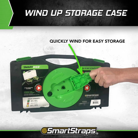14FT Ratchet Tie Down Straps 4 Pack Featuring Savage 500 Pound Safe Working Load And Quad Winder Design For Pickup Truck storage case with winding handle.