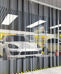 Kickass Clear PVC Tarp Curtains With A Seamless Zipper Door And Heavy Gauge Grommets level up your garage with transparent weather protection.