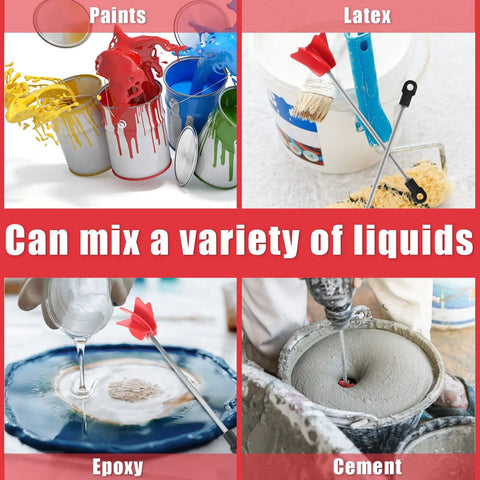 Four uses of Three Pack 11 Inch Helix Paint Stirrer For Drill Easy Epoxy Concrete Resin And Paint Mixer Attachment Silicone Paddle Stirrer.