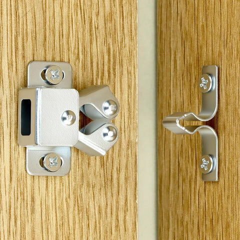 30 Pack Double Roller Cabinet Door Latch Kit, Beefy Galvanized Cold Rolled Steel Tension Catch Keeps Doors From Drifting In Kitchen Cupboards, RV Closets And Dressers, Silver Spear Strike Hardware