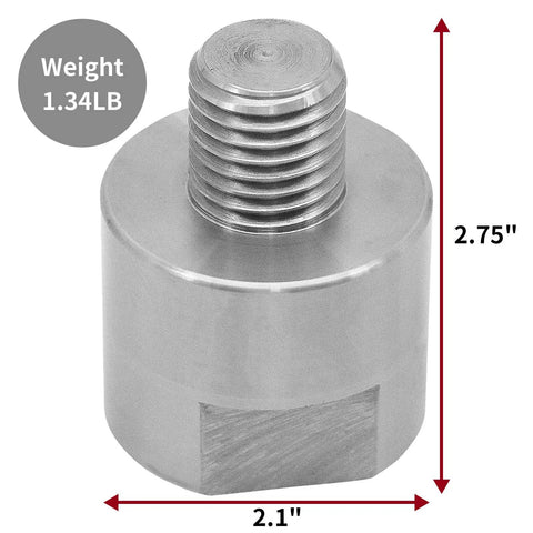 Top Shelf Woodworking Lathe Headstock Spindle Adapter Converts One And One Quarter In X Eight Tpi To One In X Eight Tpi For Fast Chuck Swaps, heavy steel, weight 1.34LB, 2.75in tall, 2.1in wide