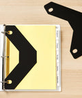 Triangle Shaped Sheet Lifters For 3 Ring Binders, Black, Pack Of 2, Plastic Binder Page Protectors That Prevent Bending Or Tearing