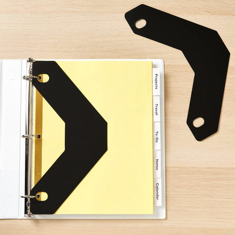 Triangle Shaped Sheet Lifters For 3 Ring Binders, Black, Pack Of 2, Plastic Binder Page Protectors That Prevent Bending Or Tearing