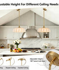 Zobawlks Pendant Lights Kitchen Island: Mid-Century Hanging Light with adjustable height in a modern kitchen setting.