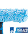 2-In-1 Window Cleaner Squeegee And Scrubber With Stainless Steel Handle, Microfiber Pad, Streak-Free Glass Tool close-up
