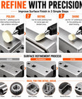 110 Piece Rotary Tool Polishing Kit All In One Pro Grade With Felt Wheels Buffing illustration of polishing process