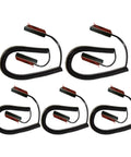 5 Pack Universal Coiled Security Cable Tether For Remotes With Hook And Loop Fastener Tape And Double Sided Adhesive, 22 Inch