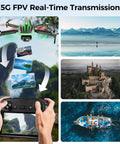 GPS Drones With EIS 4K Camera for Adults and Kids showing 5G FPV real-time transmission and scenic landscapes