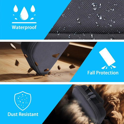 Hard Travel Case For Anker 25,000mAh 165W Power Bank And Prime 26,250mAh 140W USB C Laptop Charger showing water, dust, and fall protection