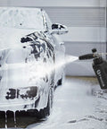 Adjustable Foam Cannon For Pressure Washer With Big Mouth Snow Foam Lance, 1.5 L Canister spraying thick foam on car