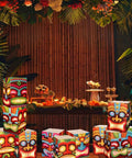 12 Pcs Hawaiian Luau Tiki Totem Gift Boxes With LED Lights For Outdoor Indoor Party Decor vibrant tropical setup