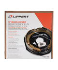 Lippert 12-inch brake assembly box for left side, 3,500–7,000 lb capacity, fits 14.5–16-inch wheels
