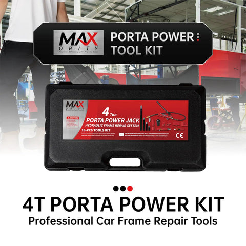4 Ton Porta Power Hydraulic Ram Jack Kit 8800 Lbs Capacity Auto Body Frame Puller Tool Set With Blow Mold Case